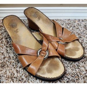Women's Ariat Strappy Cork Footbed Heeled Sandals, Size 8.5B